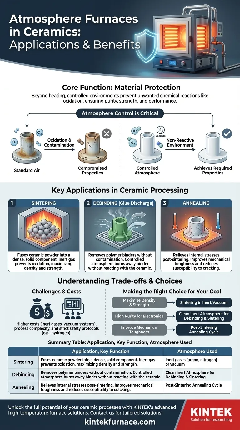 Quali sono alcune applicazioni specifiche dei forni ad atmosfera nell'industria ceramica? Migliorare purezza e prestazioni Guida Visiva