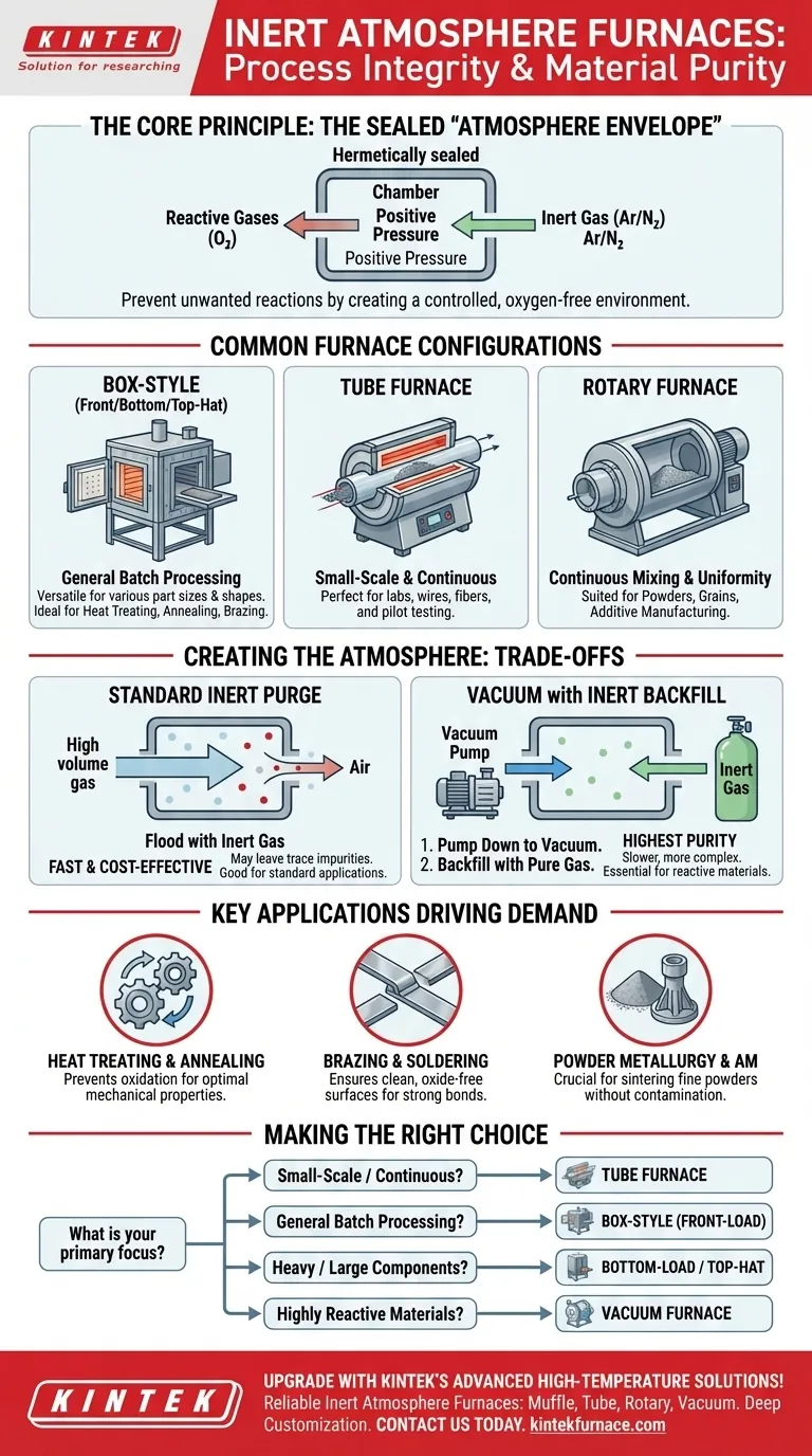 What types of furnaces are specially designed for processing in inert atmospheres? Explore Sealed Systems for Oxidation-Free Results Visual Guide