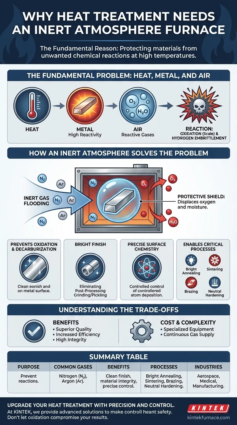 Why would a heat treatment process require an inert atmosphere furnace? Prevent Oxidation and Ensure Material Integrity Visual Guide