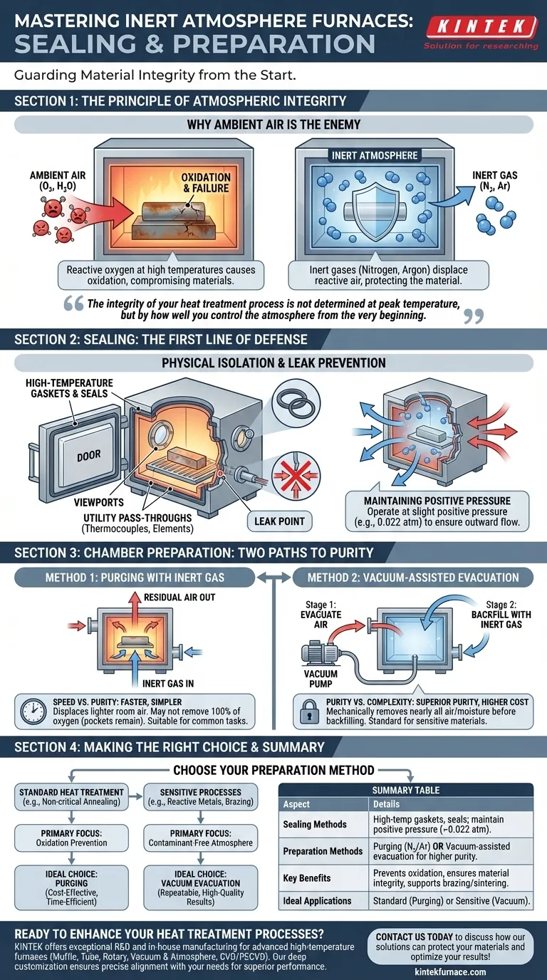 كيف يتم إغلاق أفران الغلاف الجوي الخامل وتحضيرها للتشغيل؟ ضمان سلامة العملية ومنع الأكسدة دليل مرئي