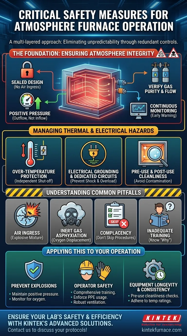 What safety measures are critical for atmosphere furnace operation? Ensure Explosion Prevention and Operator Safety Visual Guide
