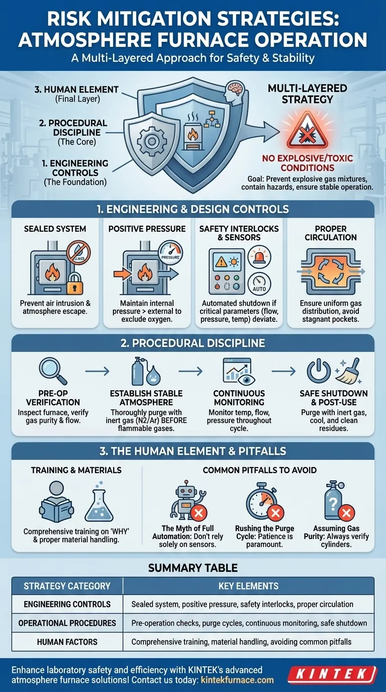Quais são as estratégias de mitigação de risco para a operação de fornos de atmosfera? Garanta Processos Laboratoriais Seguros e Eficientes Guia Visual