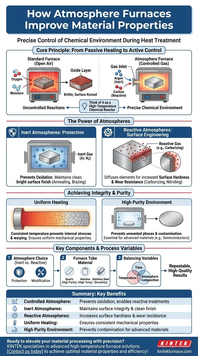 Como os fornos de atmosfera melhoram as propriedades dos materiais? Alcance Desempenho Superior do Material com Controle de Precisão Guia Visual