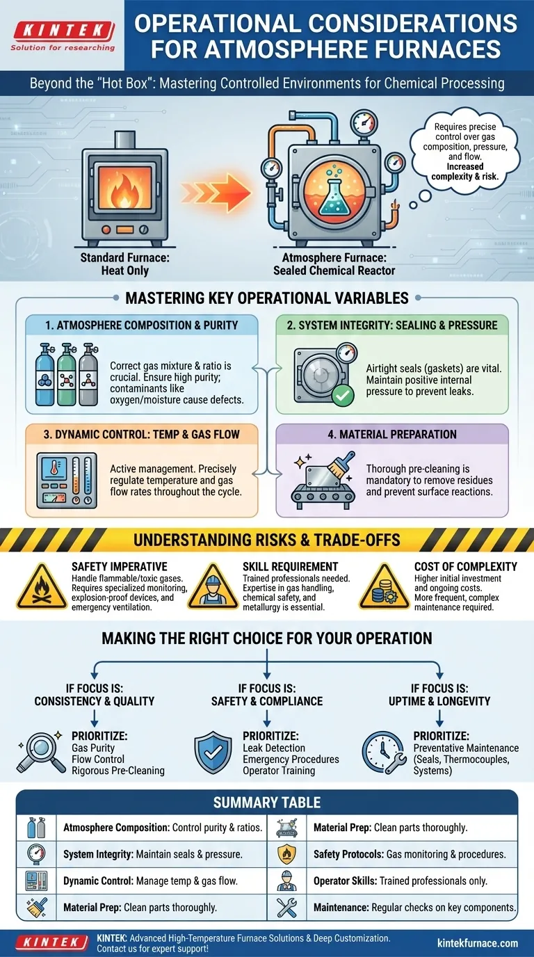 What are the operational considerations for atmosphere furnaces? Master Precise Control for Safe, Efficient Results Visual Guide