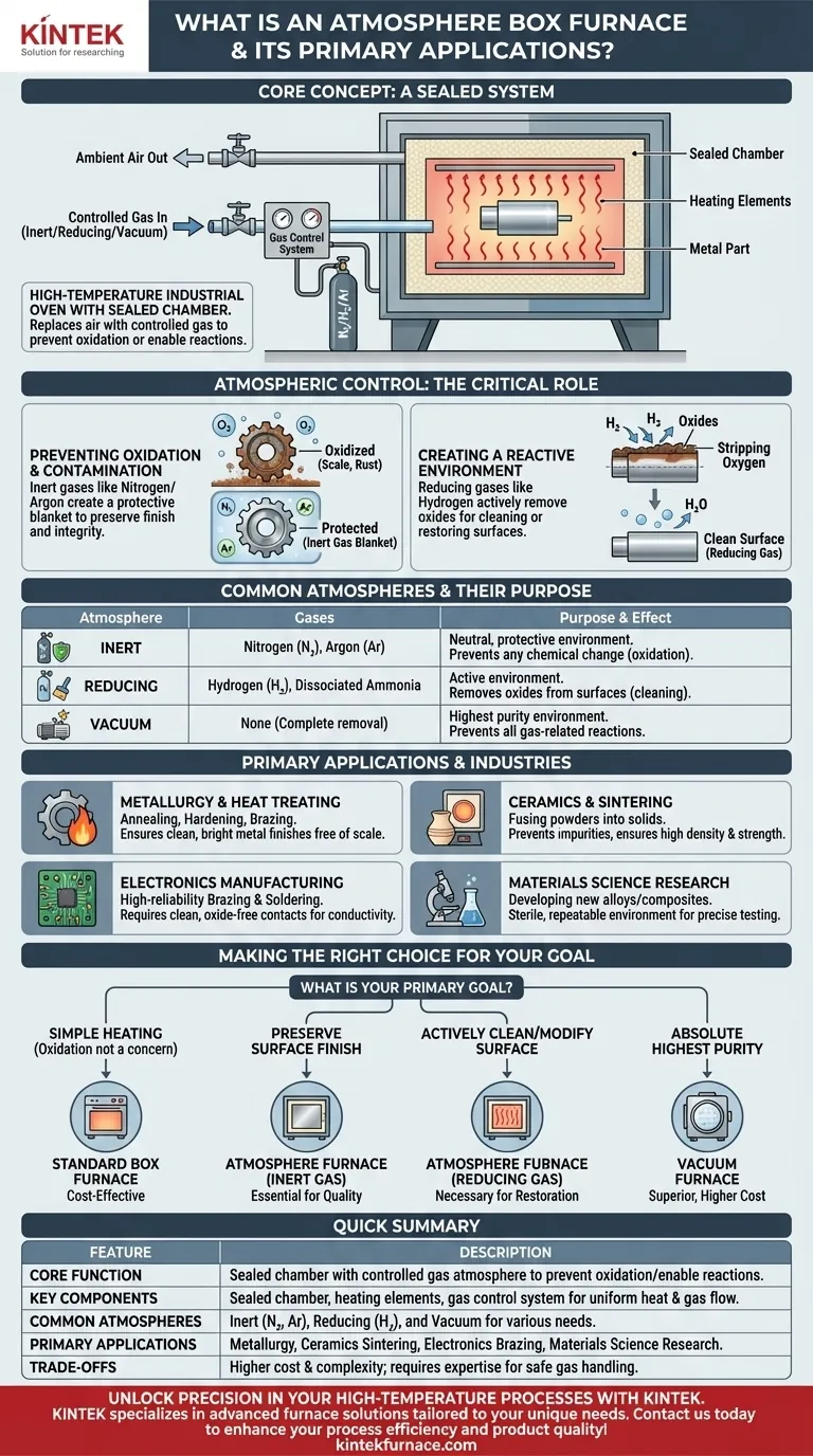 What is an atmosphere box furnace and its primary applications? Essential for High-Temperature Controlled Environments Visual Guide