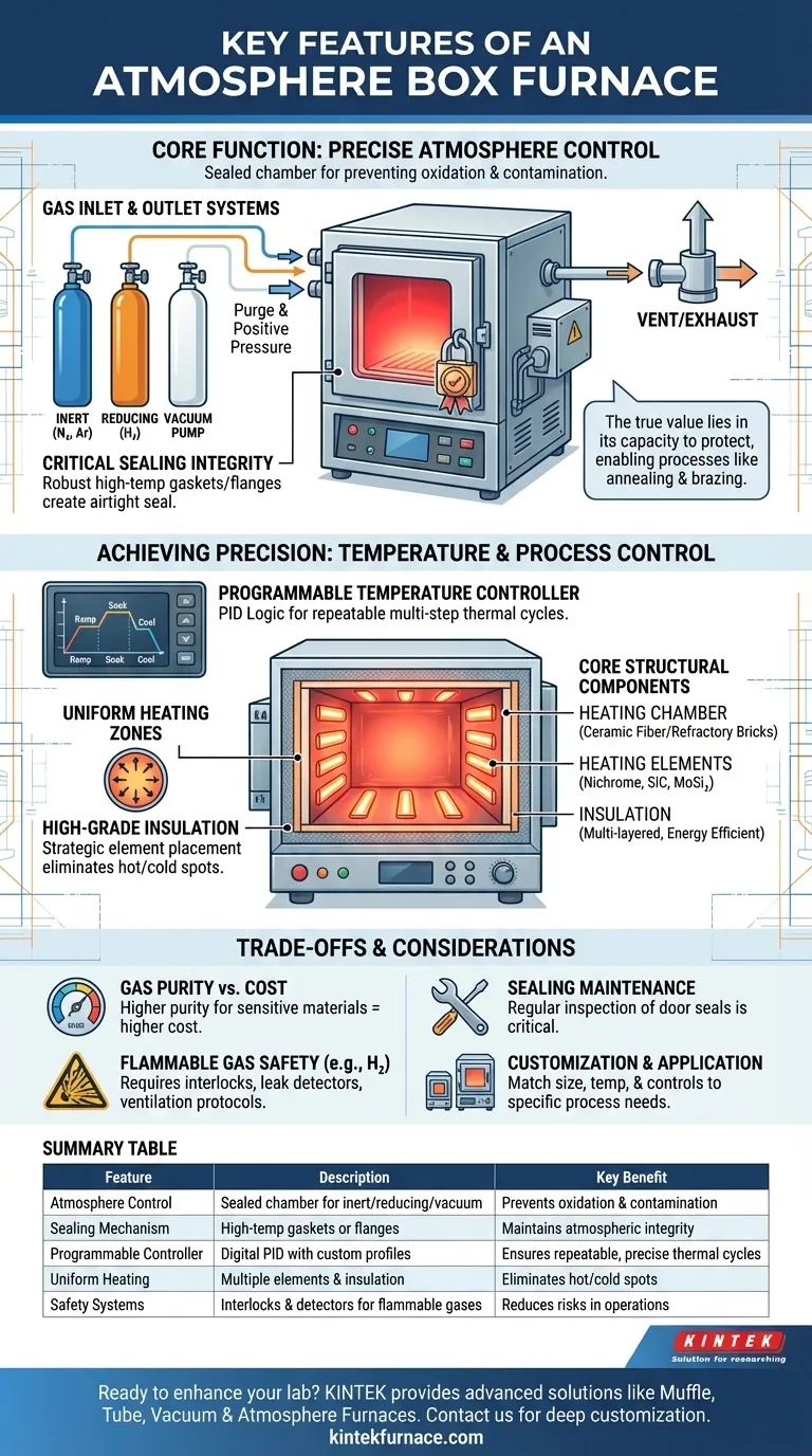 Quais são as principais características de um forno de caixa com atmosfera controlada? Desvende o Processamento Térmico Preciso em Ambientes Controlados Guia Visual