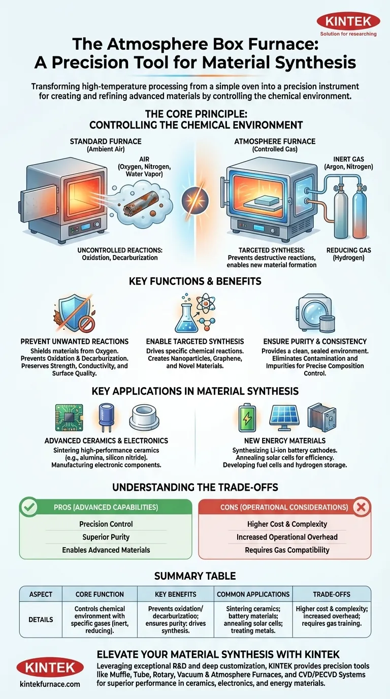 What role does an atmosphere box furnace play in material synthesis and preparation? Unlock Precision in Advanced Material Creation Visual Guide