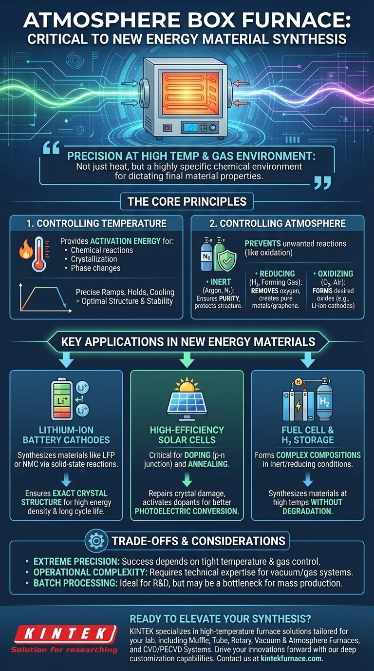 How does an atmosphere box furnace contribute to the synthesis and preparation of new energy materials? Unlock Precision for Advanced Energy Solutions Visual Guide