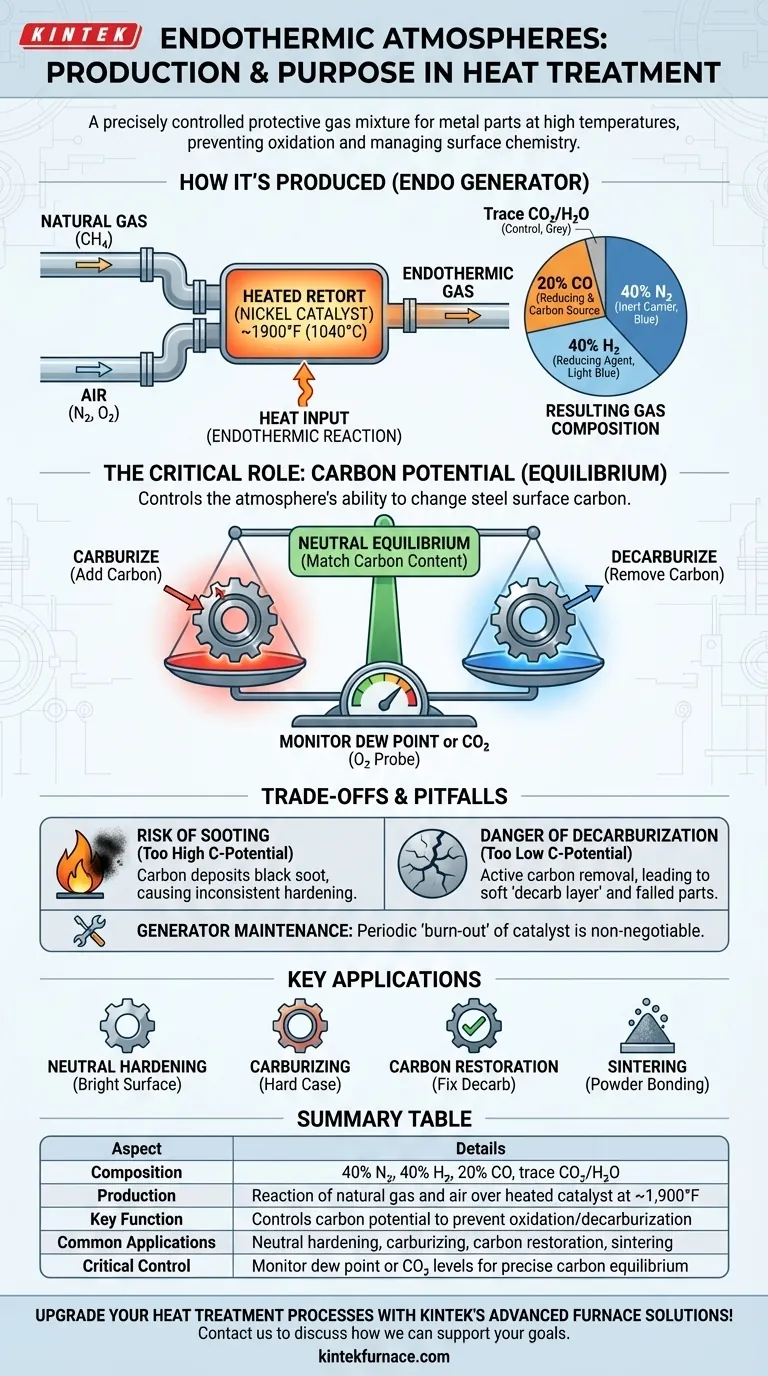 What are endothermic atmospheres and how are they produced? Master Precise Heat Treatment for Metals Visual Guide