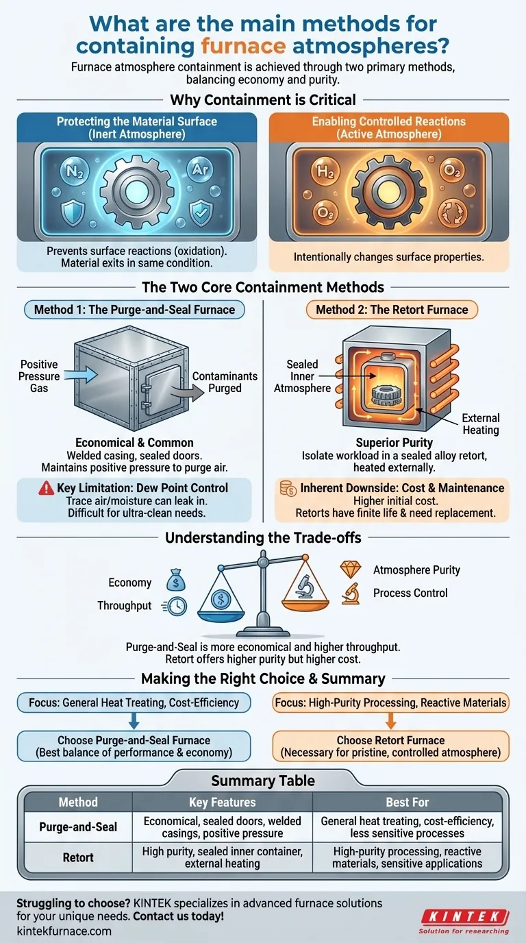 What are the main methods for containing furnace atmospheres? Choose the Best for Your Heat Treatment Visual Guide