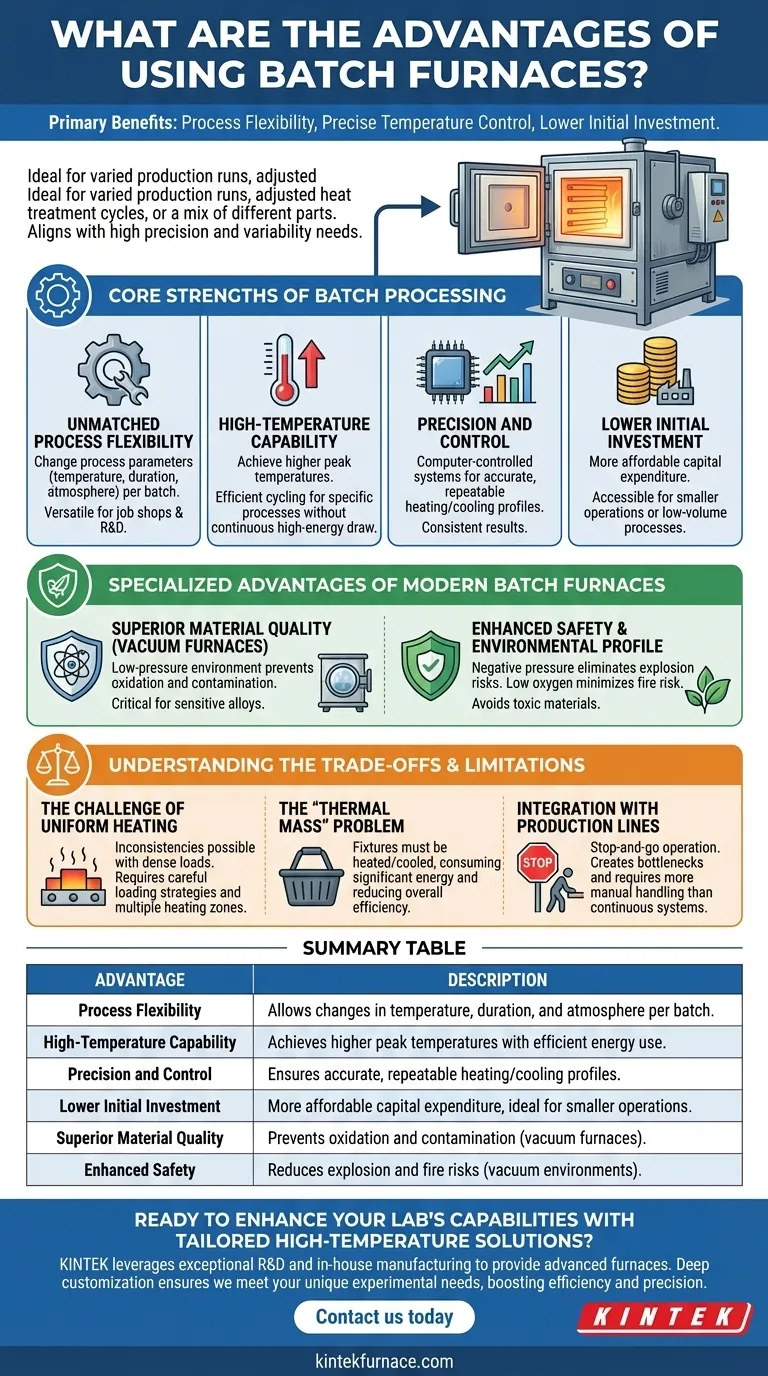 Quais são as vantagens de usar fornos de batelada? Aumente a Flexibilidade e Precisão do Seu Processo Guia Visual