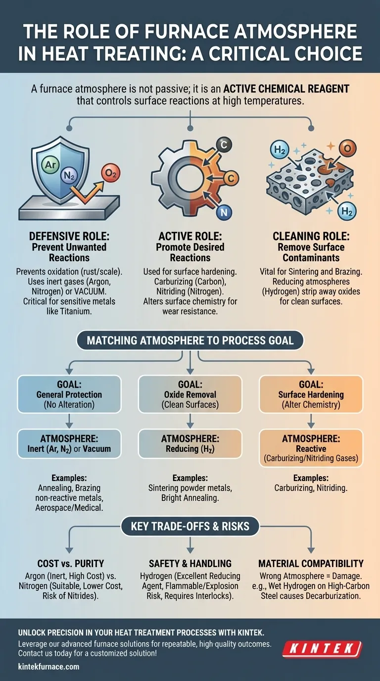 Why is the choice of furnace atmosphere dependent on the specific process and material? Ensure Optimal Heat Treatment Results Visual Guide