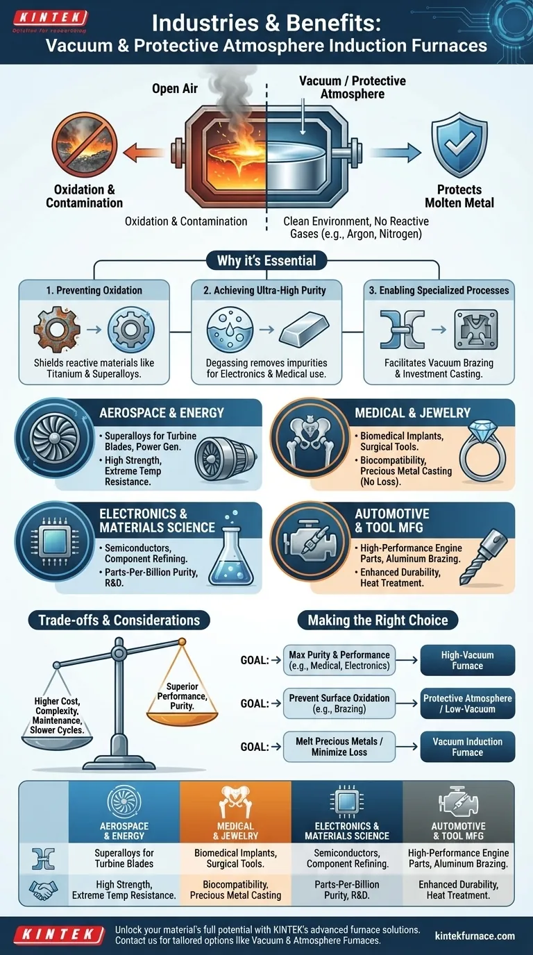 ما هي الصناعات التي تستخدم أفران الحث الفراغي أو أفران الغلاف الجوي الواقي بشكل شائع؟ أساسي لقطاعات الطيران والطب وغيرهما دليل مرئي
