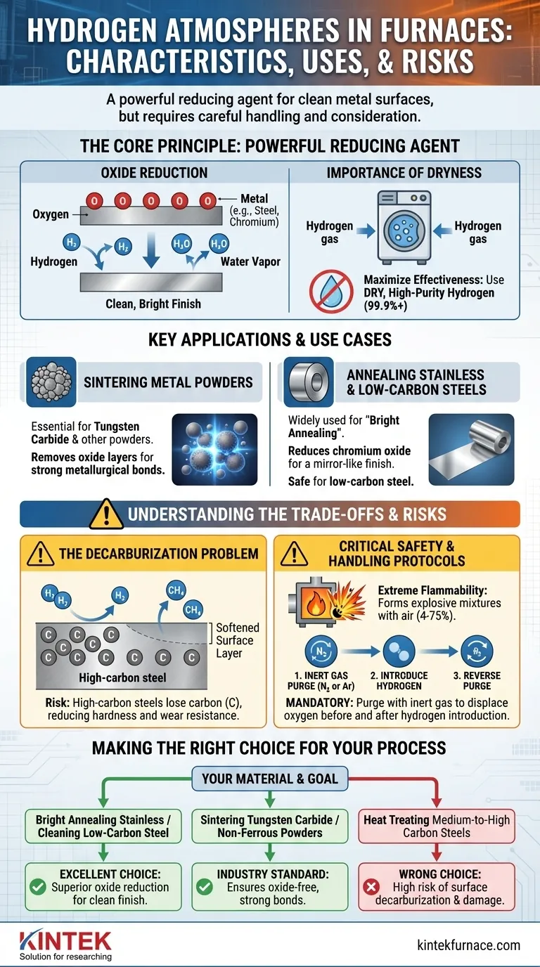 What are the characteristics and uses of hydrogen atmospheres in furnaces? Unlock Clean Metal Processing Visual Guide