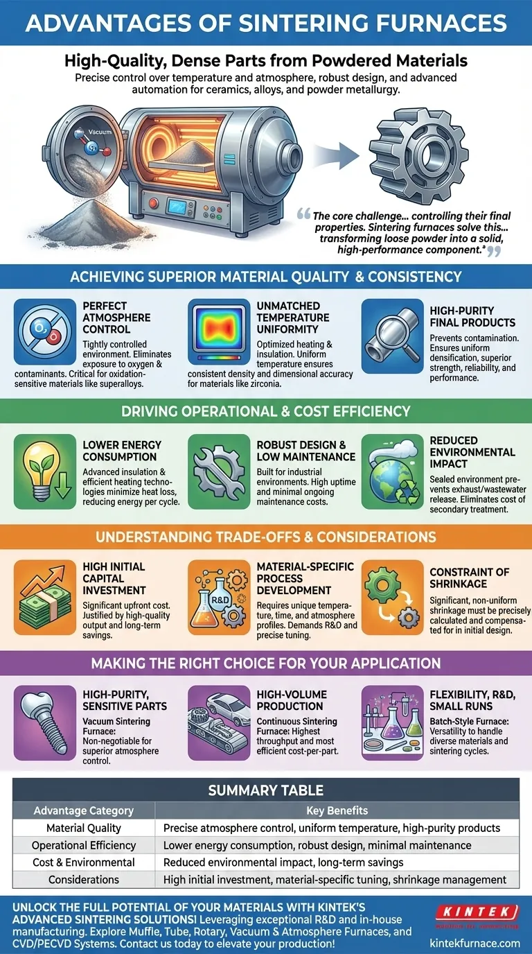 Quais são as vantagens dos fornos de sinterização? Produza Peças Densas e de Alta Qualidade com Eficiência Guia Visual