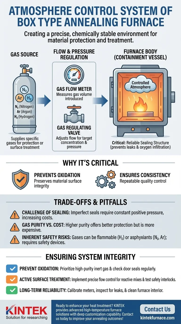 What components make up the atmosphere control system of the box type annealing atmosphere furnace? Discover Key Parts for Precise Heat Treatment Visual Guide