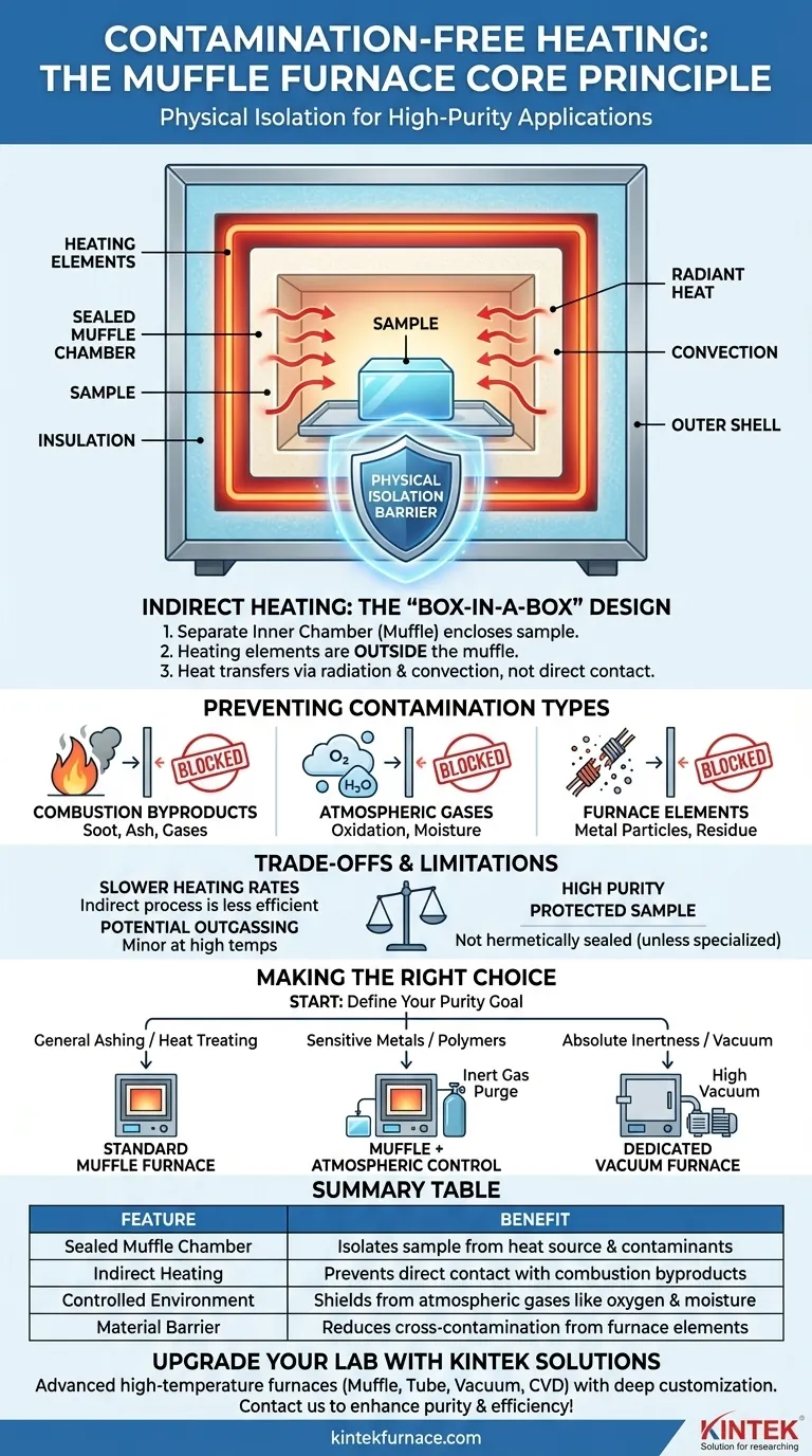 How does a muffle furnace ensure contamination-free heating? Discover Its Isolation Design for Purity Visual Guide
