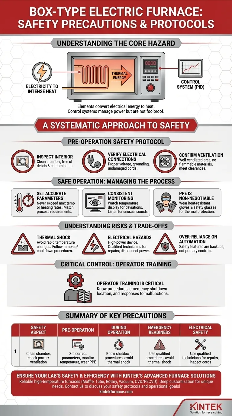Quali sono le precauzioni di sicurezza quando si utilizza un forno elettrico a scatola? Garantire la protezione dell'operatore e delle apparecchiature Guida Visiva