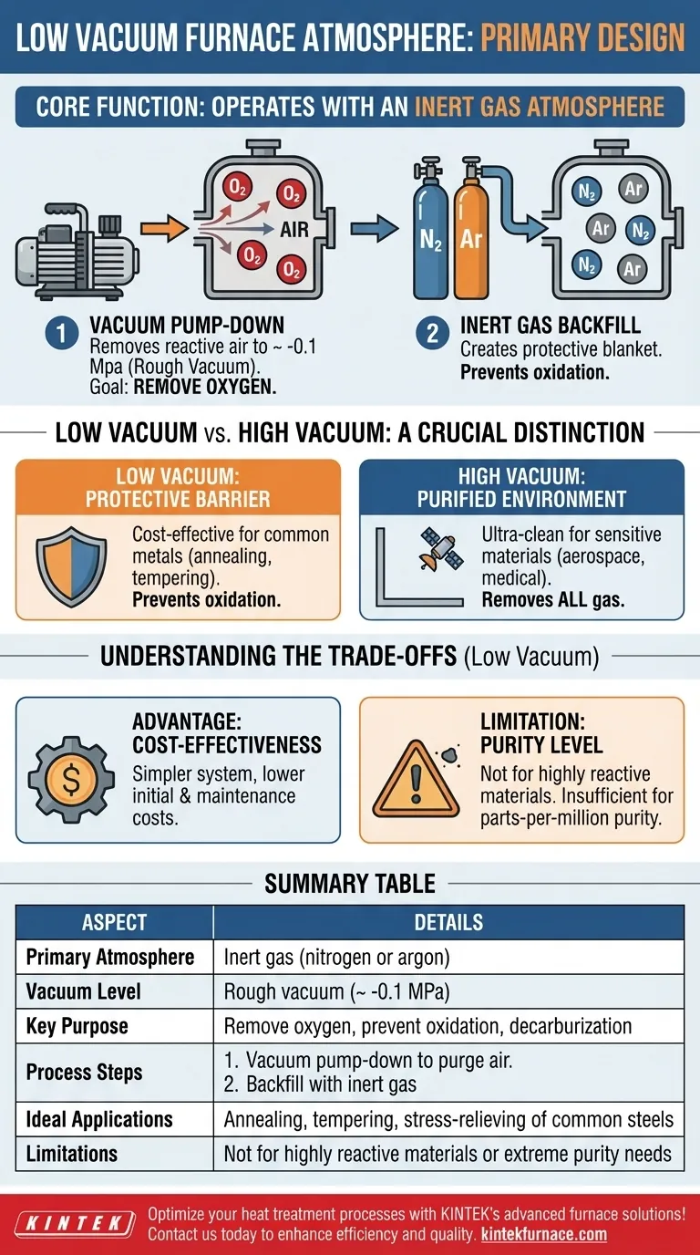 What type of atmosphere is a low vacuum furnace primarily designed for? Ideal for Inert Gas Heat Treatment Visual Guide