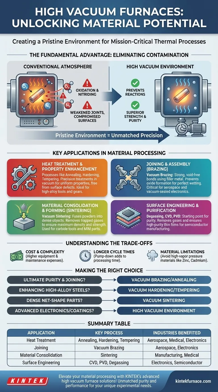 What are some key applications of high vacuum furnaces? Unlock Purity and Precision in Material Processing Visual Guide