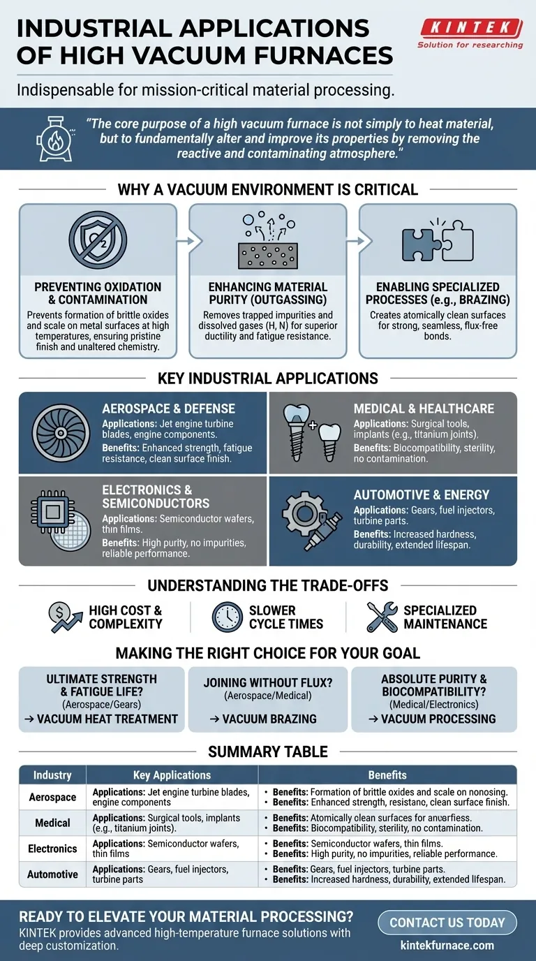 What are some industrial applications of high vacuum furnaces? Essential for Aerospace, Medical, and Electronics Visual Guide
