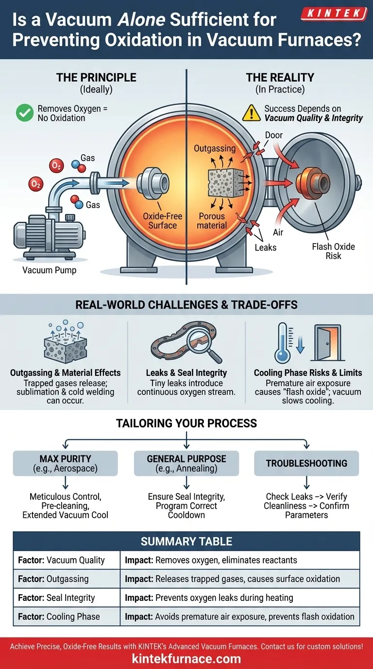 Um vácuo sozinho é suficiente para prevenir a oxidação em fornos a vácuo? Domine os Fatores Chave para Resultados Livres de Óxido Guia Visual