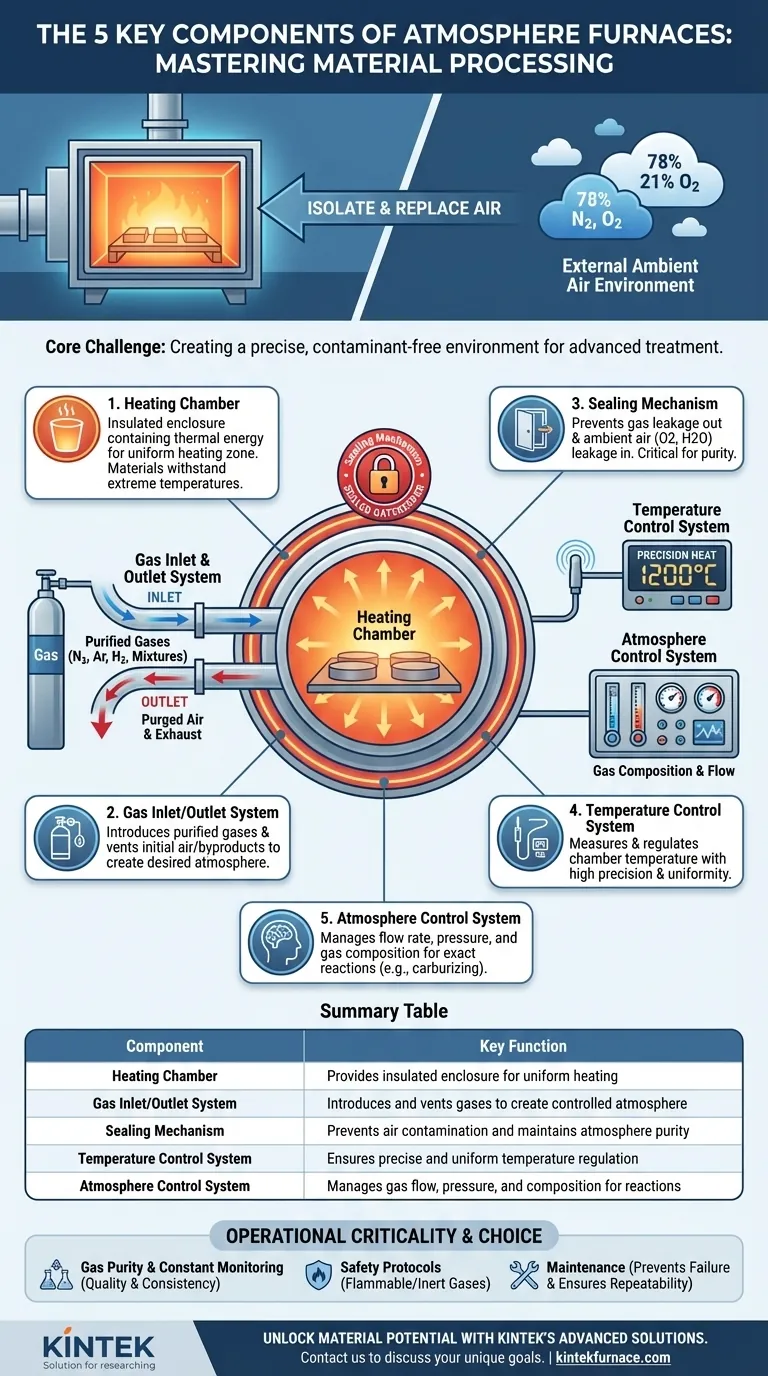 ما هي المكونات الخمسة الرئيسية لأفران الغلاف الجوي؟ المعالجة الحرارية المتحكم بها رئيسيًا للحصول على نتائج فائقة دليل مرئي