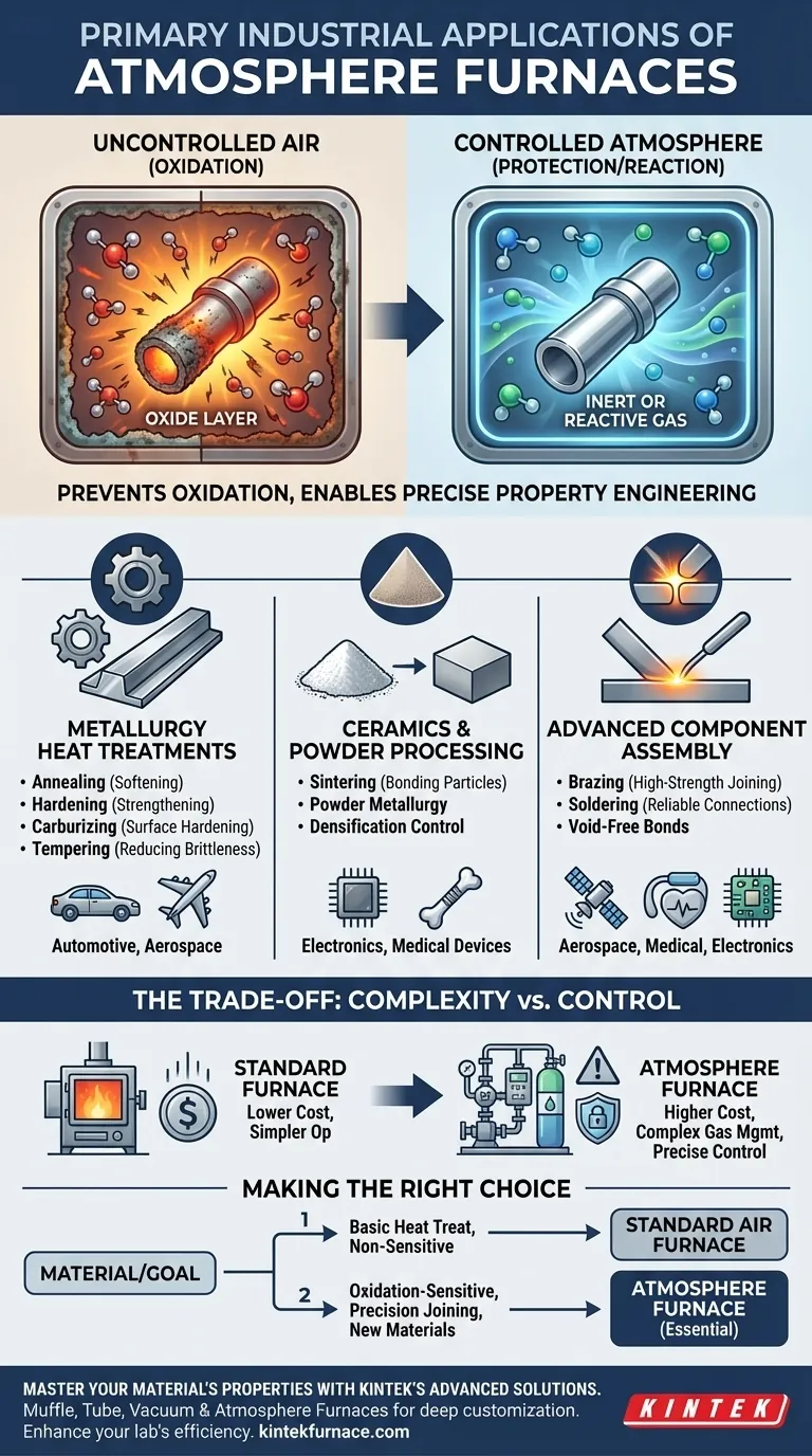 ما هي التطبيقات الصناعية الأساسية لأفران الغلاف الجوي؟ ضرورية لمعالجة المواد في درجات الحرارة العالية دليل مرئي