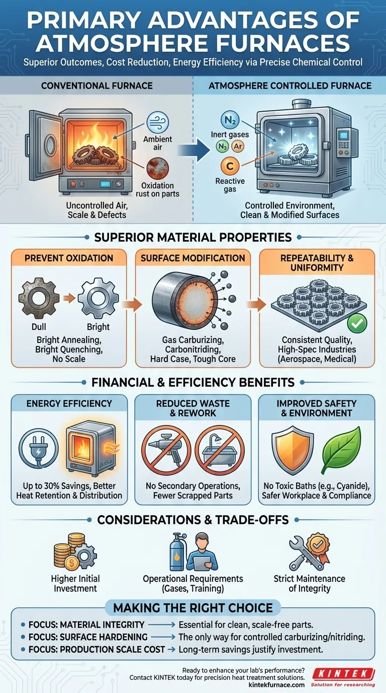 Quais são as principais vantagens de usar fornos de atmosfera? Aumente a Qualidade do Material e Reduza Custos Guia Visual
