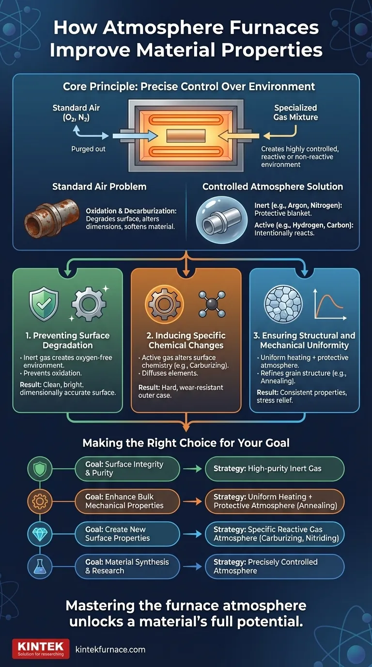 How do atmosphere furnaces contribute to improved material properties? Unlock Superior Strength and Finish Visual Guide