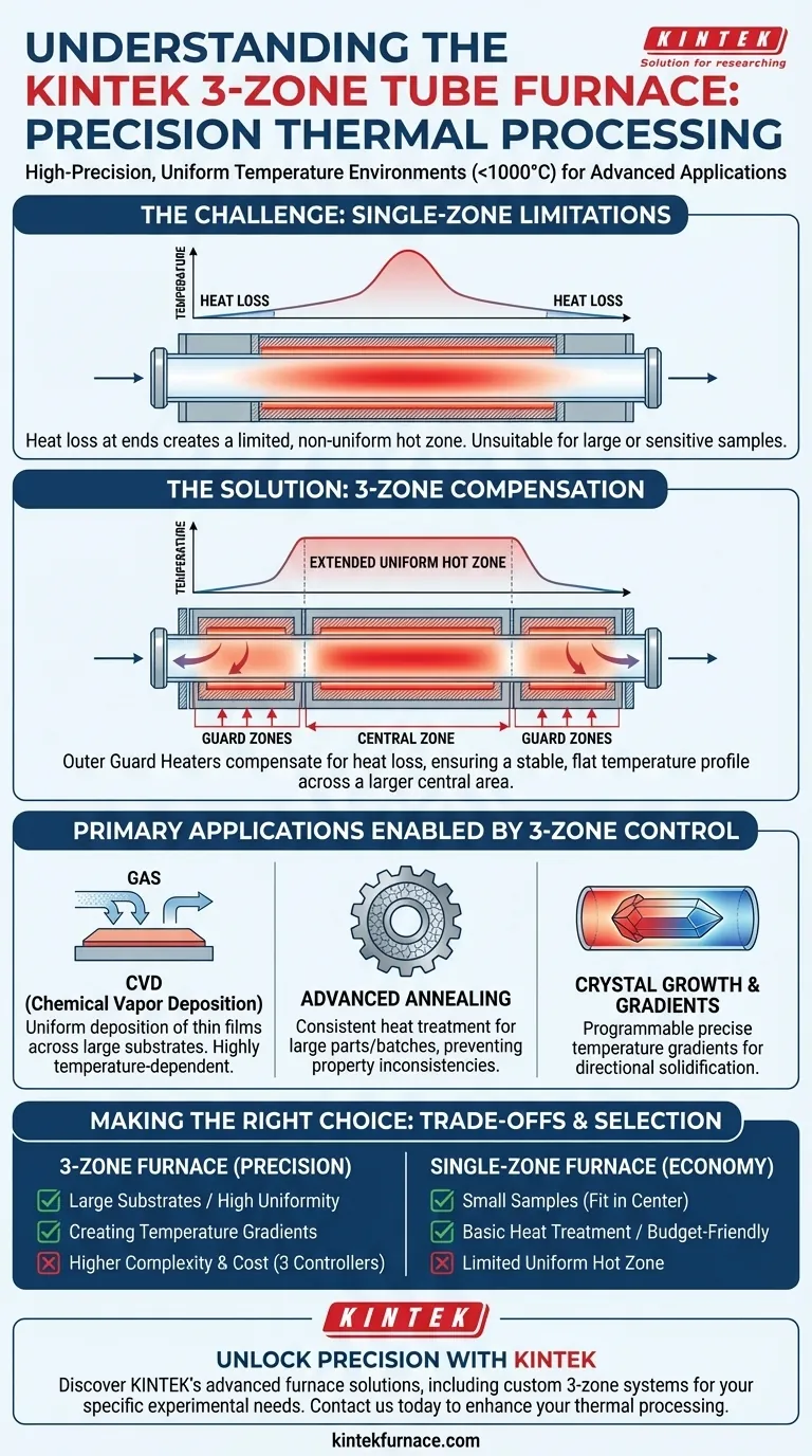 Qual è l'uso previsto del forno tubolare a 3 zone? Ottenere un controllo termico preciso per materiali avanzati Guida Visiva