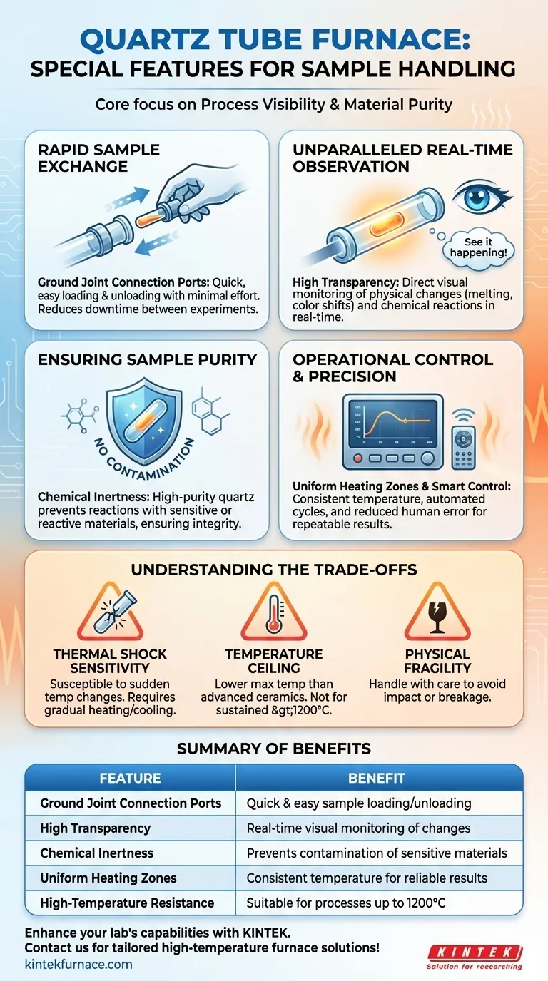石英管式炉在样品处理方面有哪些特殊功能？在高热过程实现可见性和纯度 图解指南