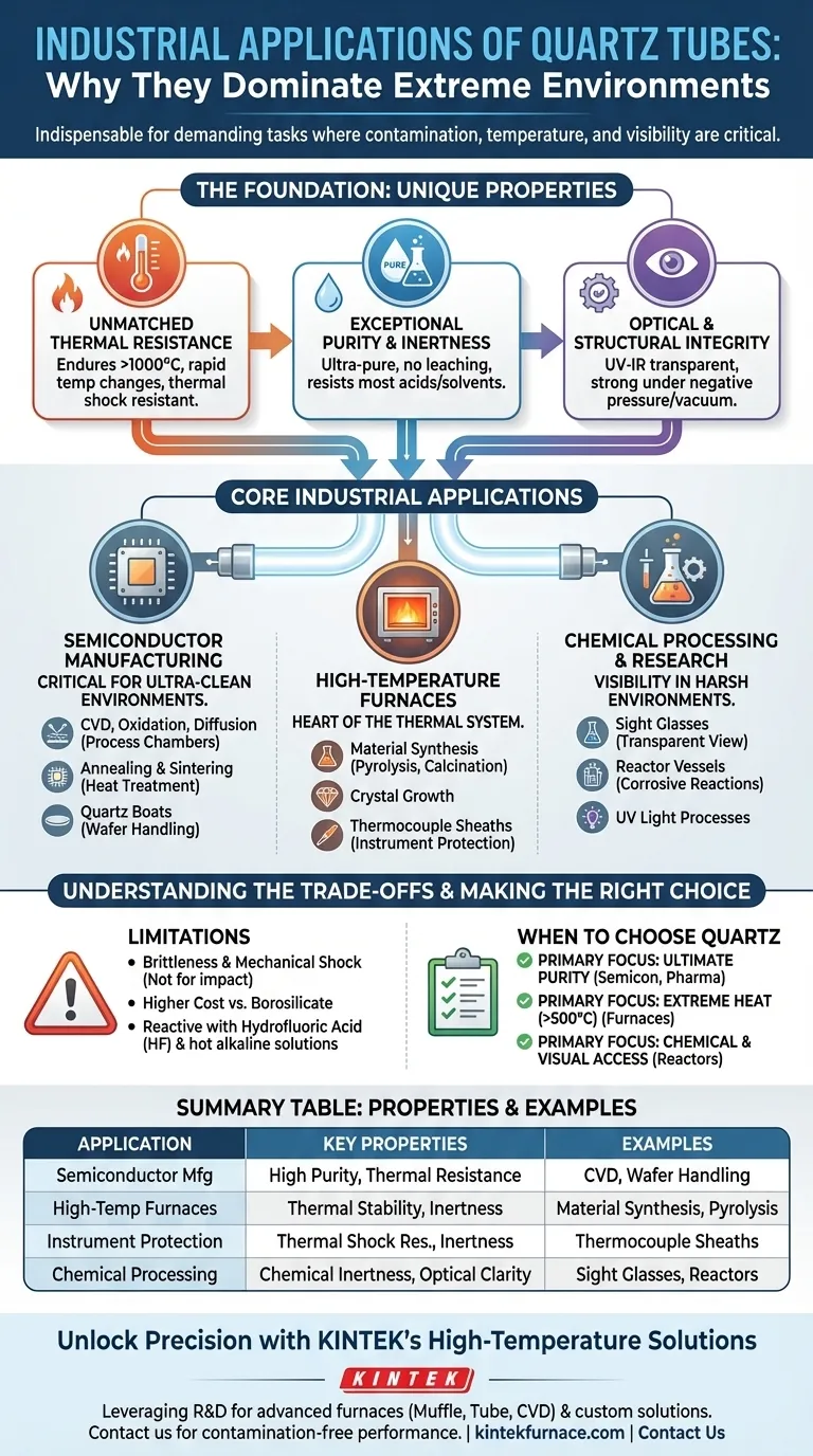 석영 튜브는 어떤 산업 분야에 활용되나요? 고온, 고순도 공정에 필수적 시각적 가이드