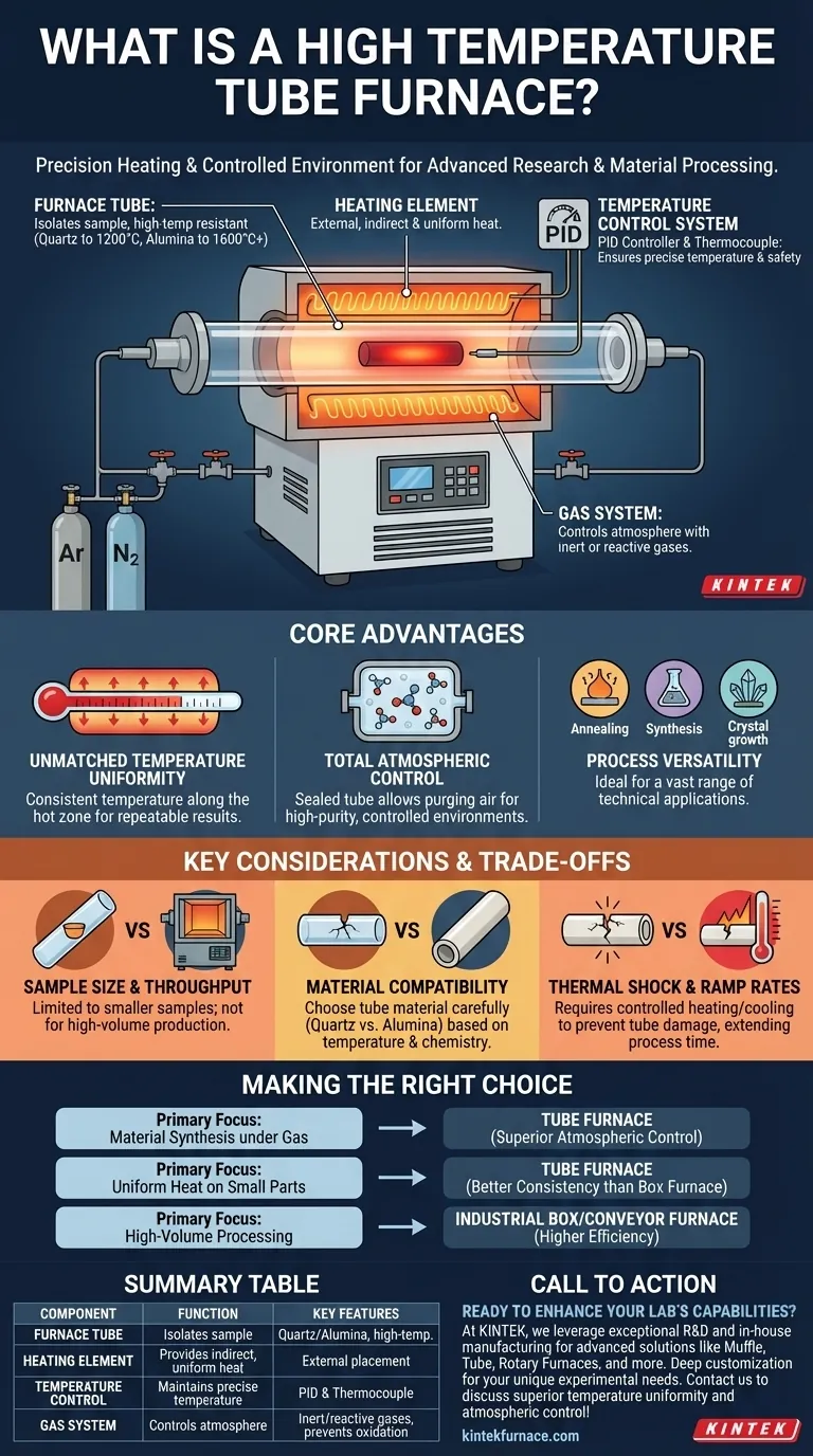 What is a high temperature tube furnace? Achieve Precise Heat and Atmosphere Control Visual Guide