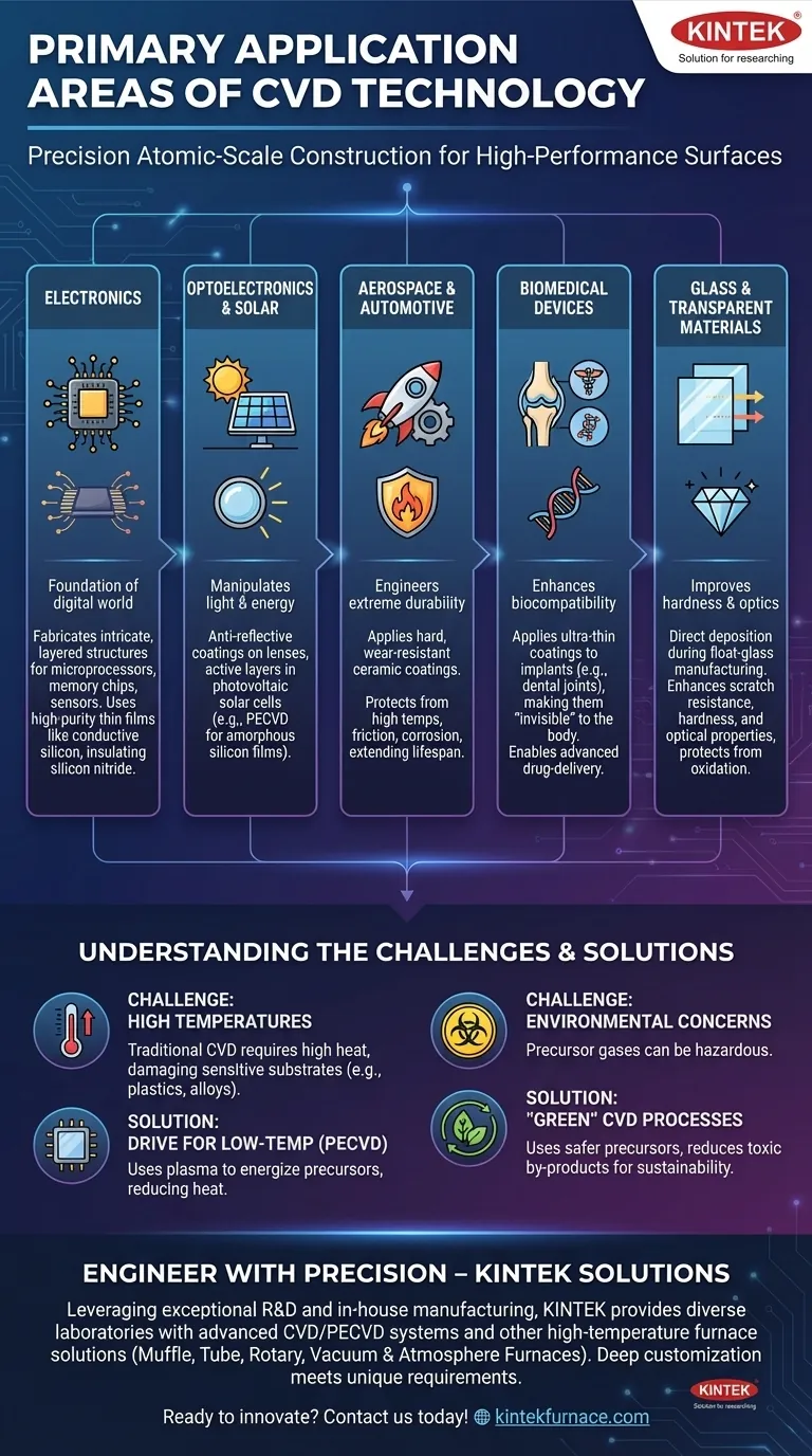 Quels sont les principaux domaines d'application de la technologie CVD ? Découvrez des solutions avancées de couches minces pour votre industrie Guide Visuel