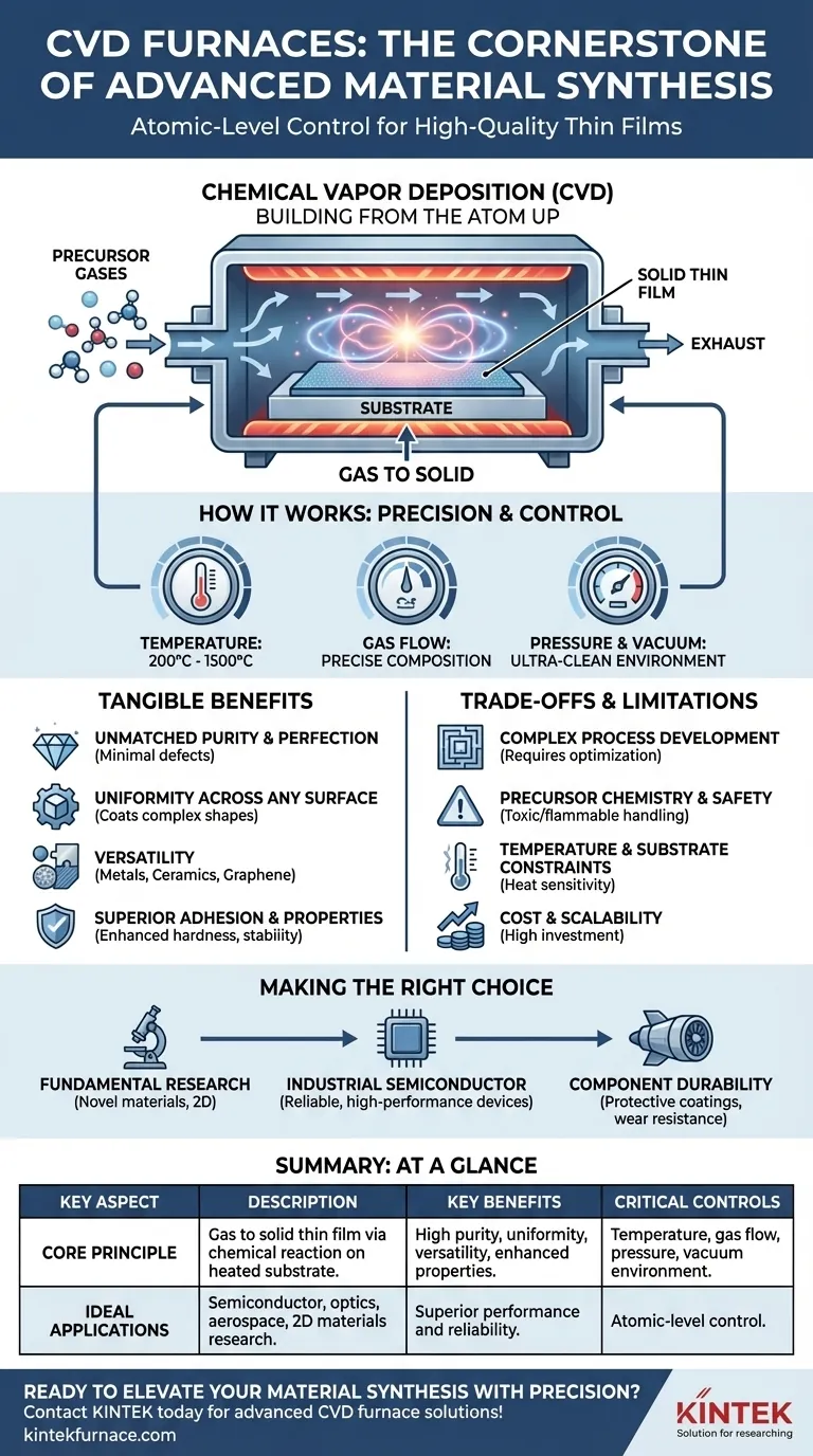 Pourquoi le four CVD est-il considéré comme la pierre angulaire de la synthèse de matériaux avancés ? Maîtrisez le contrôle des matériaux au niveau atomique Guide Visuel