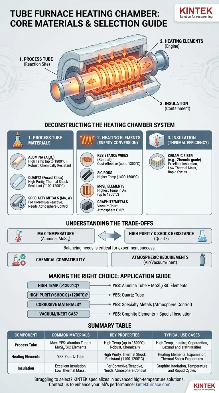 Quels matériaux sont utilisés pour la chambre de chauffe d'un four tubulaire ? Optimiser pour la température, la pureté et la durabilité. Guide Visuel