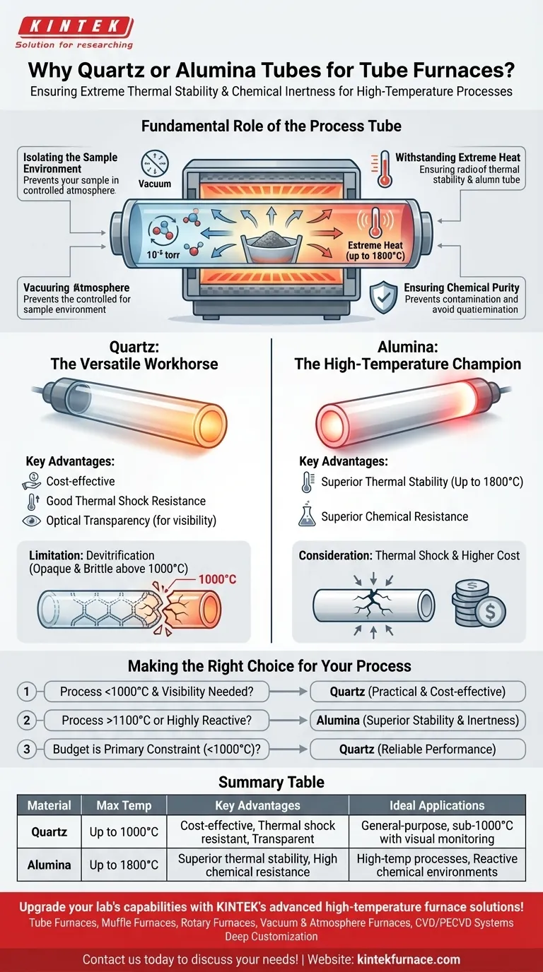 Perché i tubi al quarzo o allumina sono utilizzati nei forni a tubo? Vantaggi chiave per i processi ad alta temperatura Guida Visiva