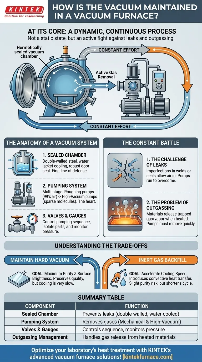 How is the vacuum maintained in a vacuum furnace? Discover the Secrets to Optimal Performance Visual Guide
