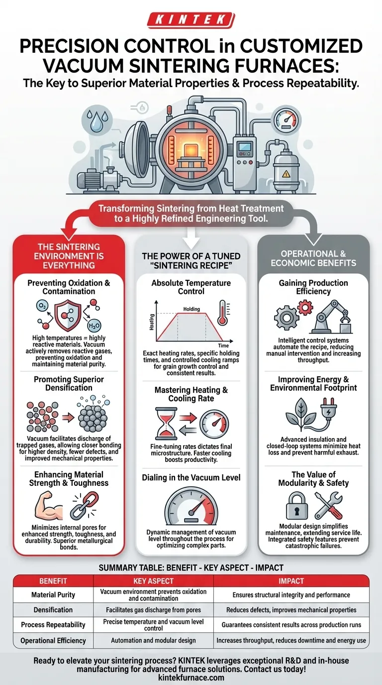 كيف تفيد الدقة في التحكم في أفران التلبيد المخصصة لعملية التلبيد؟ تحقيق خصائص مواد فائقة وكفاءة عملية دليل مرئي