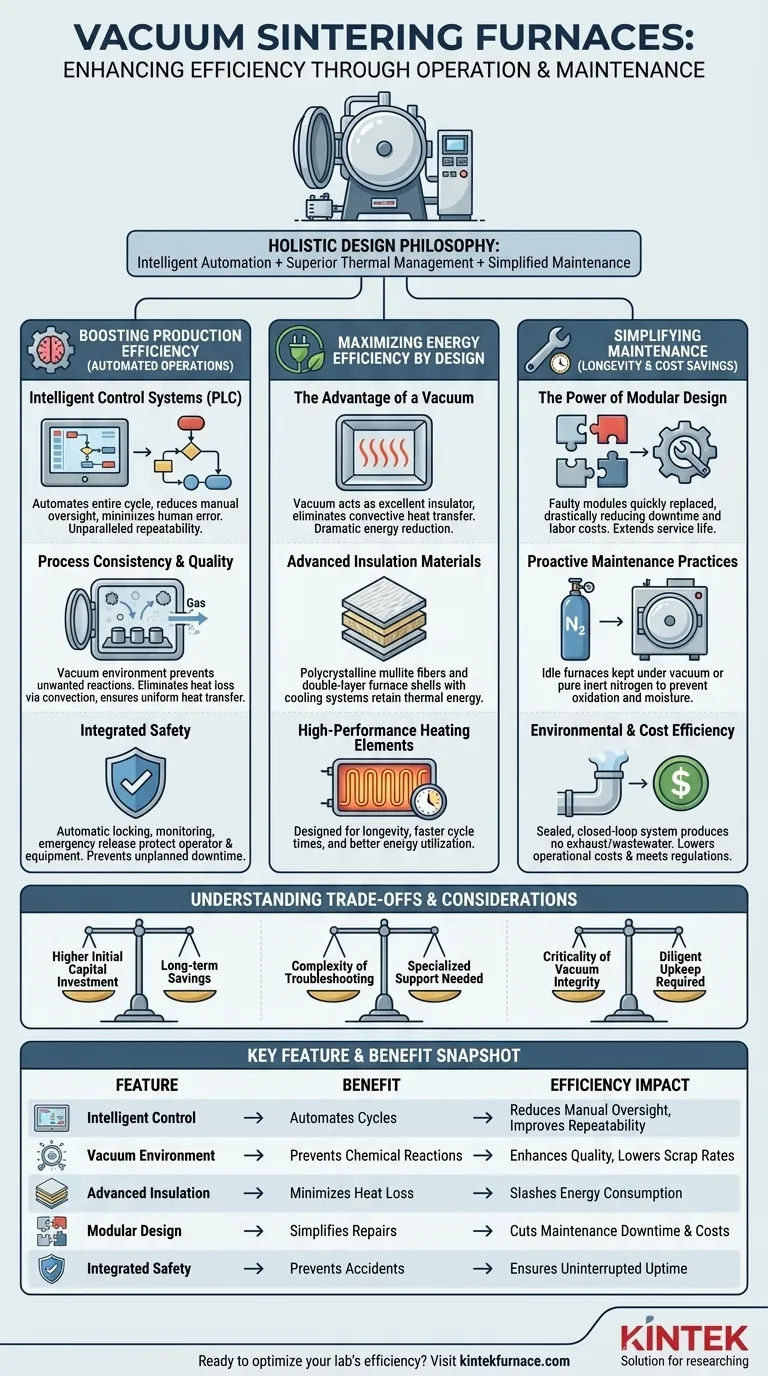 Wie verbessern die Betriebs- und Wartungsmerkmale von Vakuum-Sinteröfen die Effizienz? Steigern Sie die Produktivität und senken Sie die Kosten Visuelle Anleitung