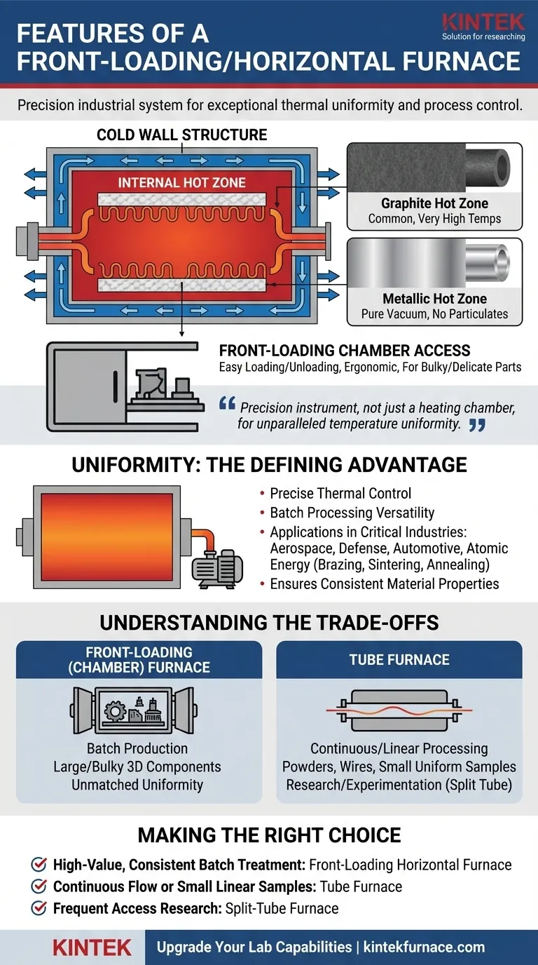Quais são as características de um Forno Horizontal de Carregamento Frontal? Desbloqueie o Tratamento Térmico de Precisão Guia Visual