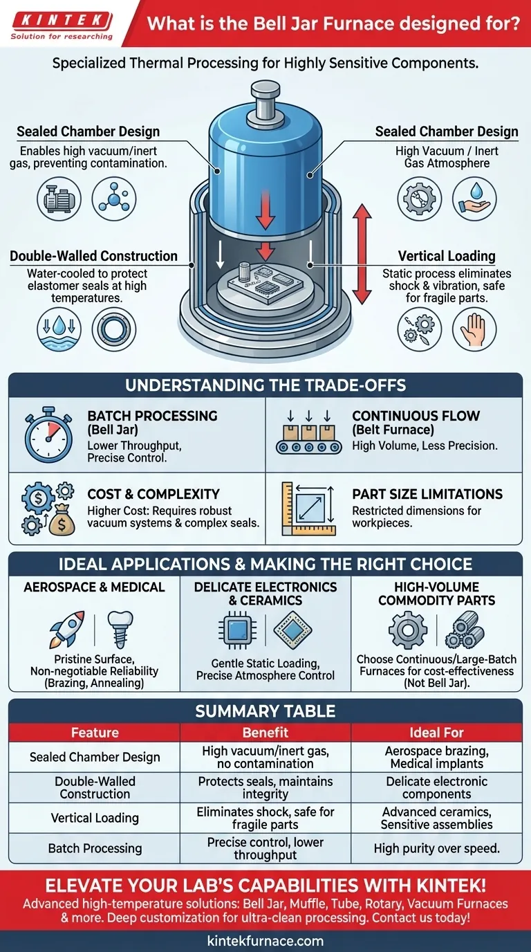 Para que é projetado o Forno Tipo Sino (Bell Jar Furnace)? Para obter processamento ultralimpo para componentes sensíveis Guia Visual