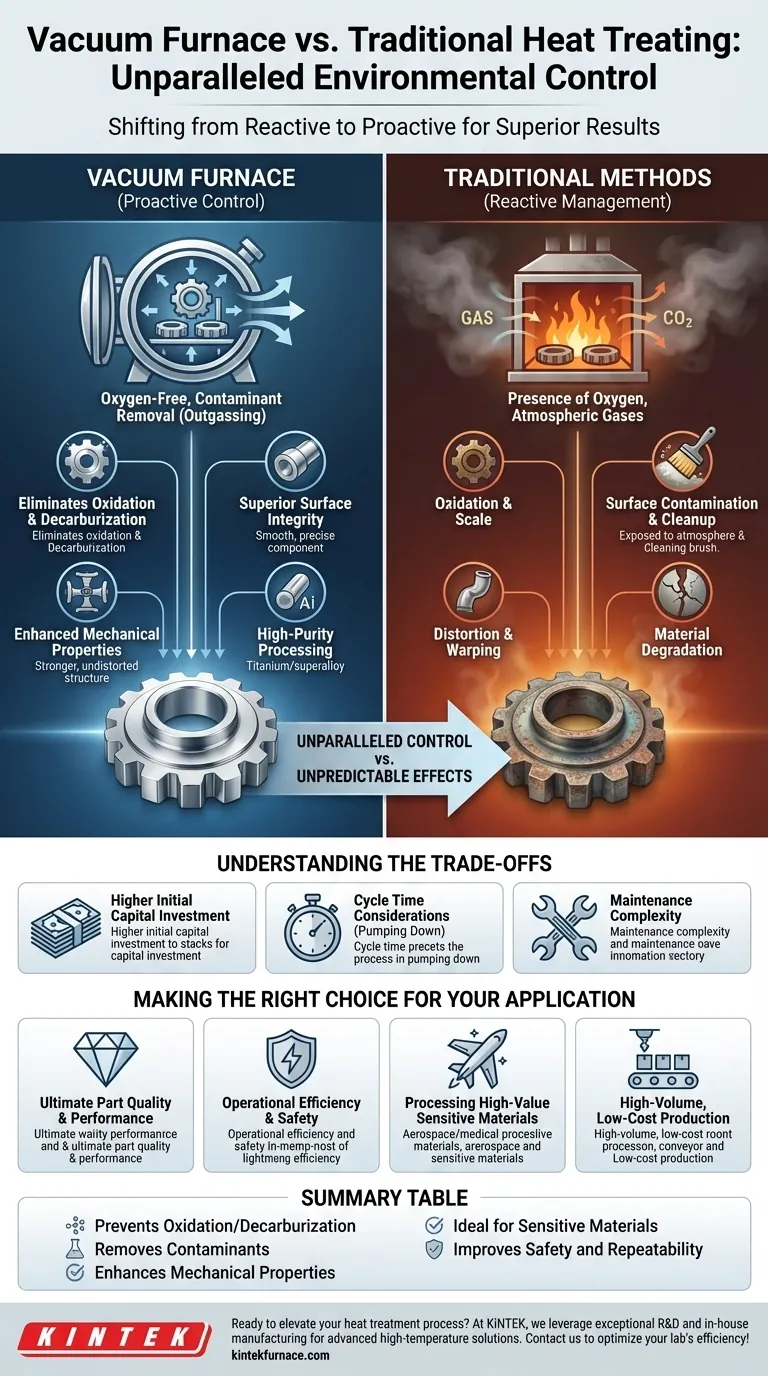 Was sind die Vorteile der Verwendung von Vakuumöfen zur Wärmebehandlung im Vergleich zu herkömmlichen Methoden? Erzielen Sie überlegene Qualität und Kontrolle Visuelle Anleitung
