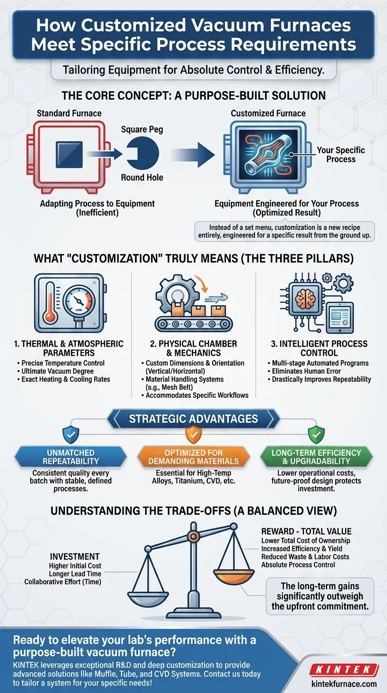 Comment les fours à vide personnalisés répondent-ils à des exigences de processus spécifiques ? Adaptez votre traitement thermique pour une efficacité maximale Guide Visuel