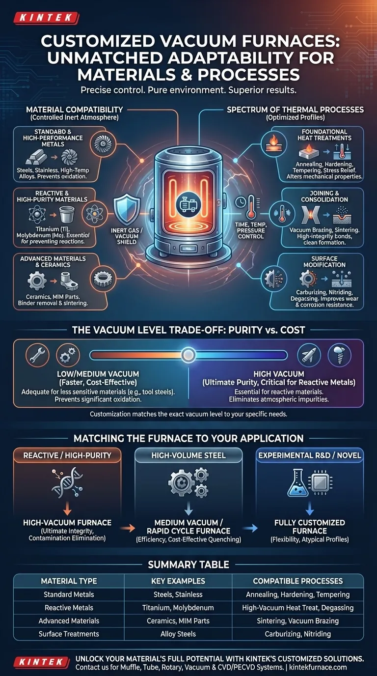 맞춤형 진공로는 어떤 유형의 재료와 공정에 적응할 수 있나요? 금속, 세라믹 등 다양한 재료를 위한 다목적 솔루션 시각적 가이드
