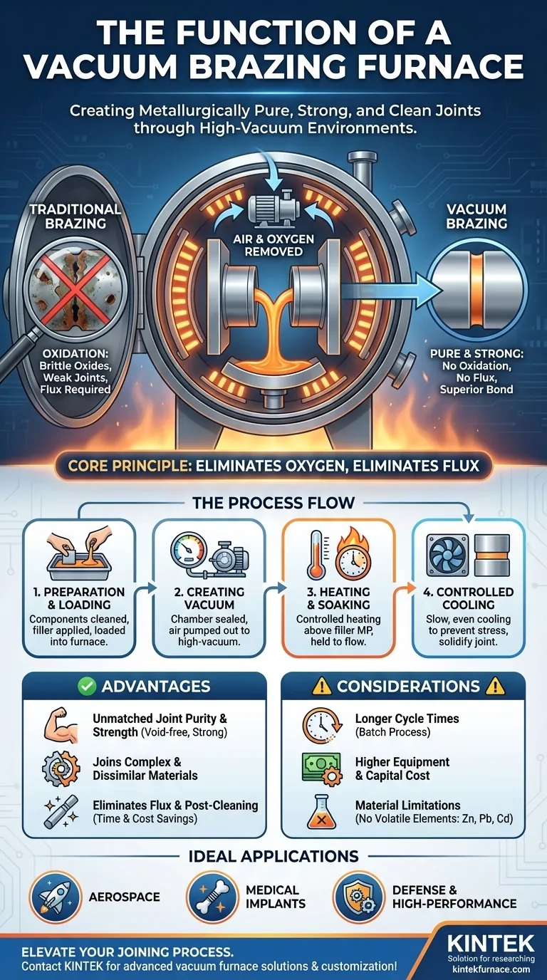 Qual é a função de um forno de brasagem a vácuo? Obtenha Juntas Metálicas Limpas e Fortes em Alto Vácuo Guia Visual