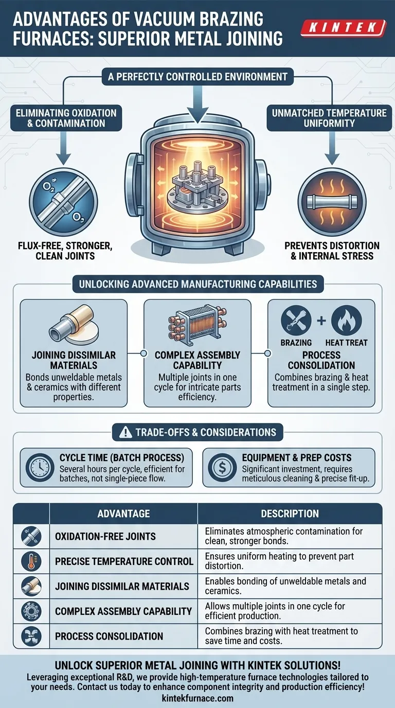 What are the advantages of using a vacuum brazing furnace over other metal joining processes? Achieve Clean, Strong, and Distortion-Free Metal Joints Visual Guide