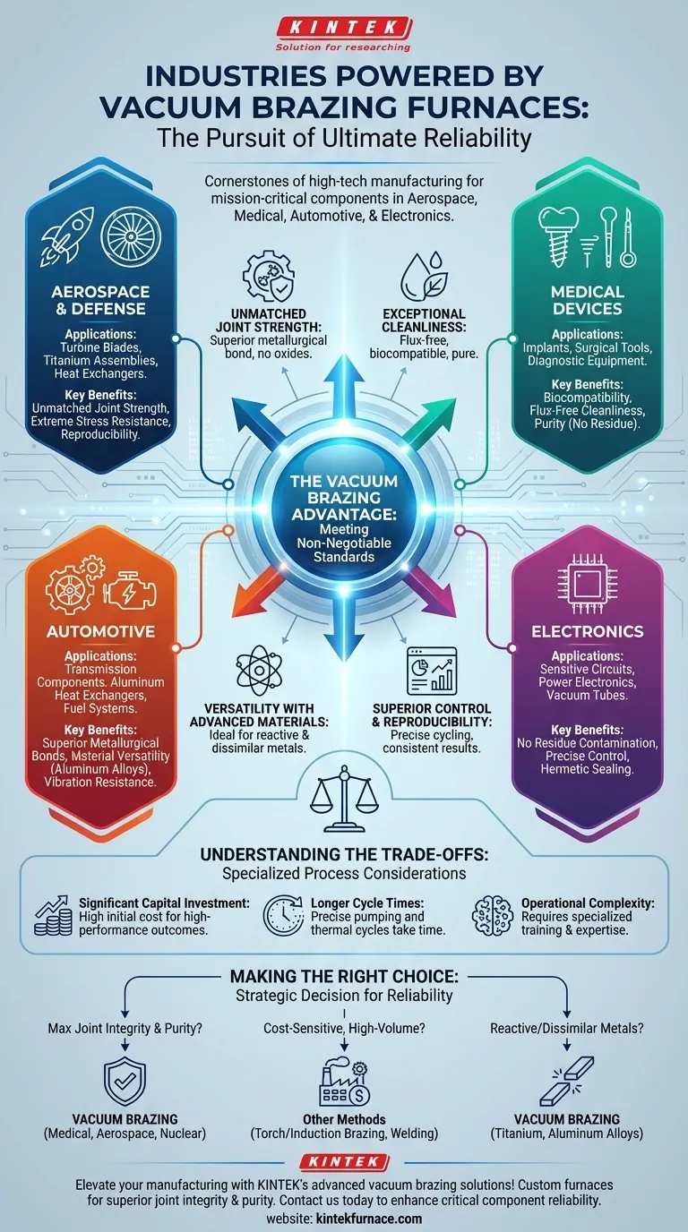 What industries commonly use vacuum brazing furnaces? Essential for Aerospace, Medical, Automotive, and Electronics Visual Guide
