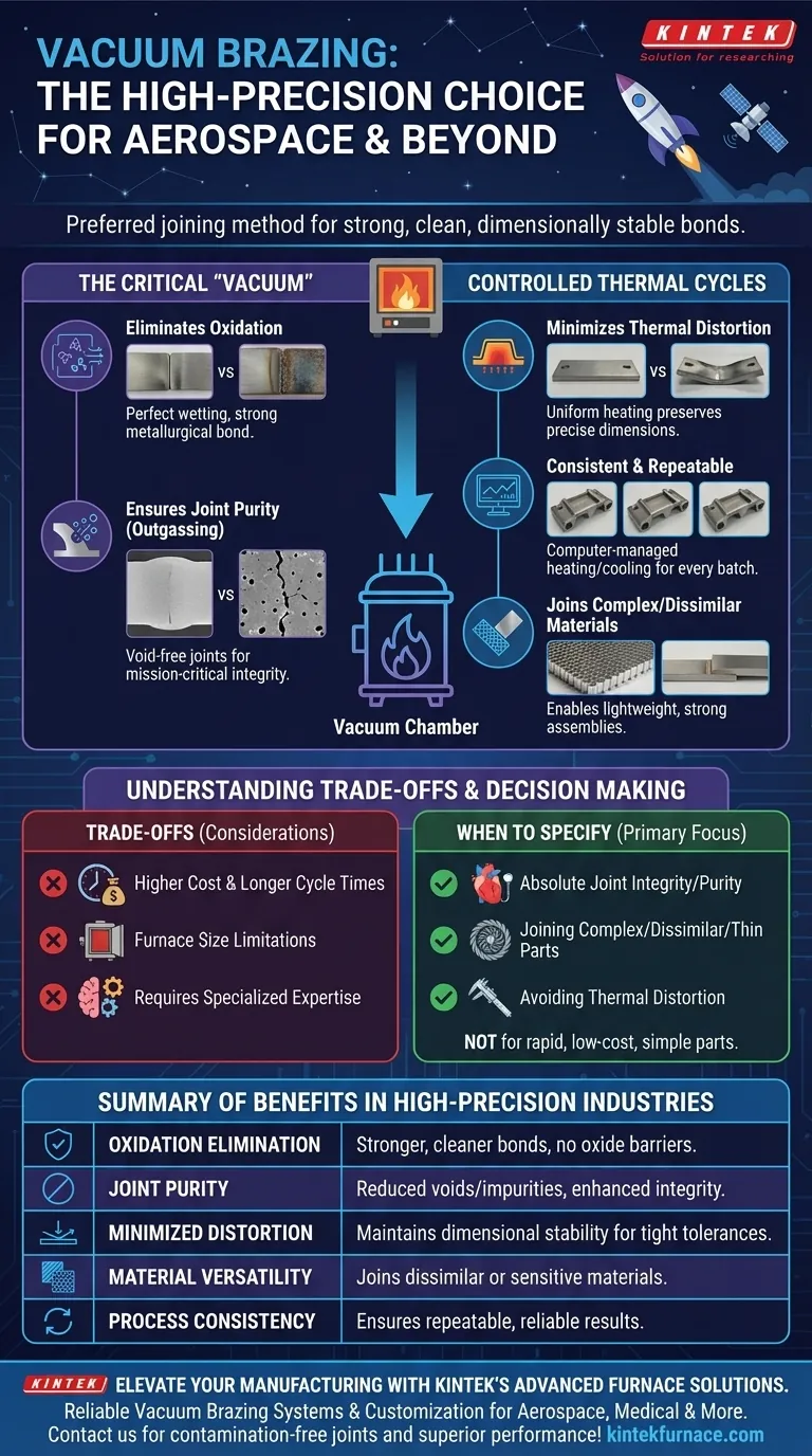 Warum ist das Vakuumlöten besonders nützlich in der Luft- und Raumfahrt und anderen hochpräzisen Industrien? Erzielen Sie überlegene, kontaminationsfreie Verbindungen Visuelle Anleitung